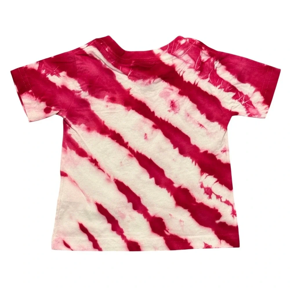 Pink & White Stripes Tie Dye 6 Mos Rabbit Skins - Picture 2 of 2